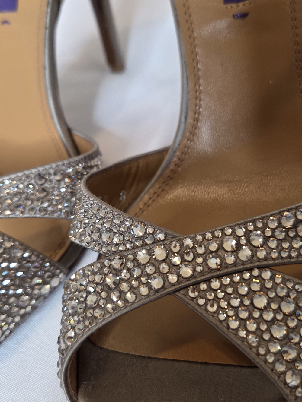 Ralph Lauren Silver Crystal Ankle-Strap Sandals - Picture 10 of 10